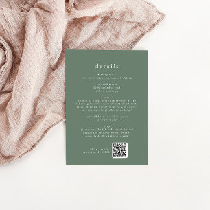 EMELIA Sage Green Forest Mountain Wedding Details Enclosure Card