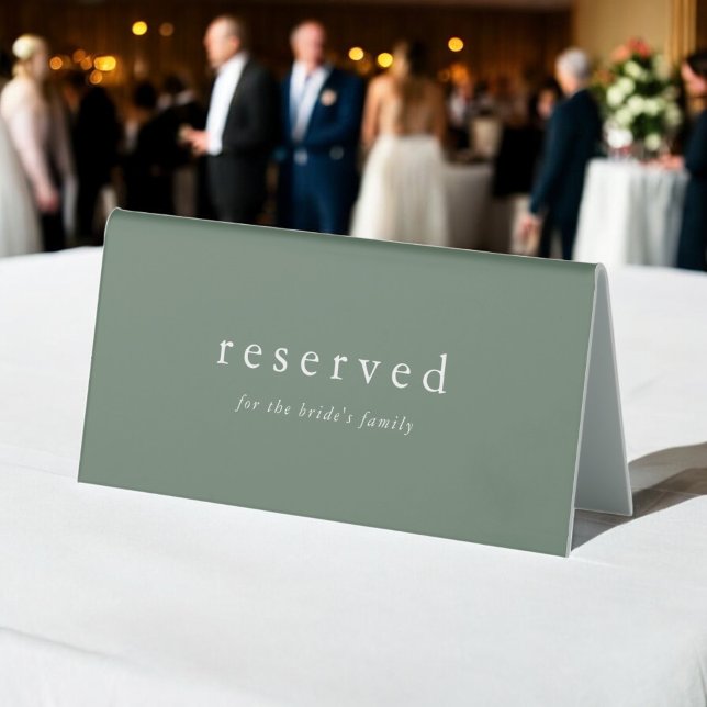 EMELIA Sage Green Forest Mountain Wedding Reserved (EMELIA Sage Green Forest Mountain Wedding Reserved Table Tent Sign)