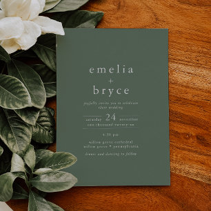 EMELIA Sage Green Silver Foil Modern Wedding