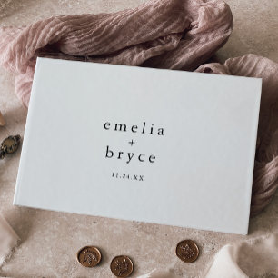 EMELIA Simple Modern Boho Chic Minimalist Wedding Guest Book