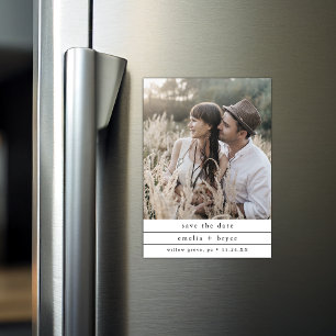 EMELIA Unique Photo Neutral Wedding Save the Date Magnetic Invitation