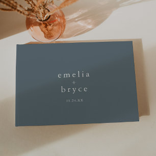 EMELIA Winter Minimalist Simple Dusty Blue Wedding Guest Book