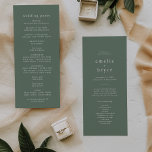 EMELIA Woodland Nature Rustic Sage Forest Wedding Program<br><div class="desc">This woodland nature rustic sage forest wedding program is perfect for a woodsy destination wedding. The dark sage green design features rustic and simple typography with a woodland mountain feel. Include the names of the couple, the wedding date and location, a thank you message, the order of service, wedding party...</div>
