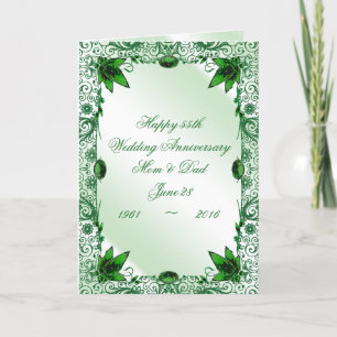 Emerald 55th Wedding Anniversary Greeting Card