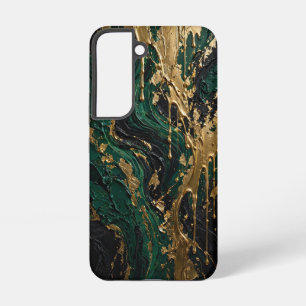 Emerald Abyss - Luxury Green Black and Gold Liquid Samsung Galaxy Case