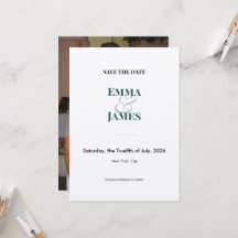 Emerald Ampersand Photo Save the Date | Wedding