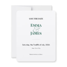 Emerald Ampersand Save the Date | Wedding Card