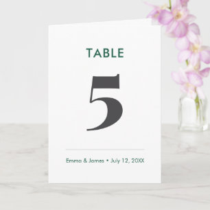 Emerald Ampersand Table Number (Folded)
