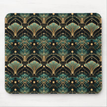 Emerald and Gold Art Deco-inspired Fan