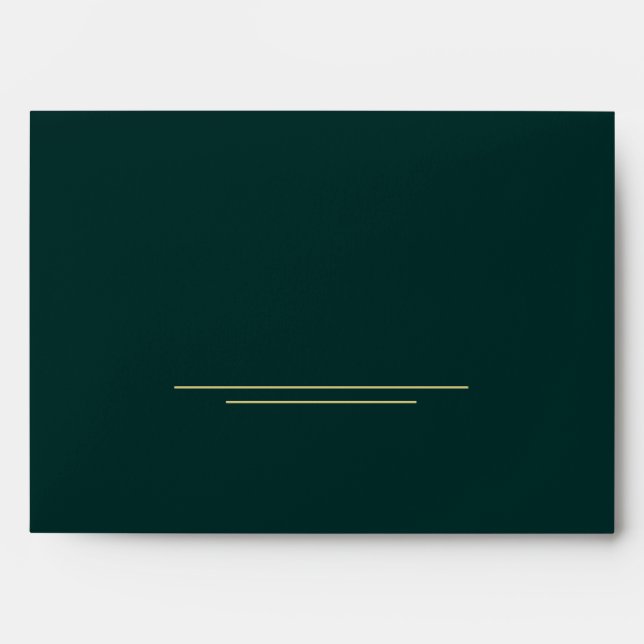 Emerald and Gold Art Deco Wedding Envelope (Front)