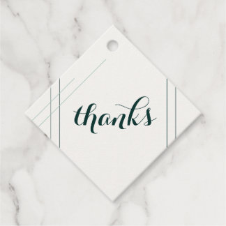 Emerald and Gold Art Deco Wedding Favour Tag