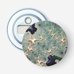 Emerald and Gold Mandelbrot Bottle Opener