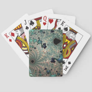 Emerald and Gold Mandelbrot Playing Cards