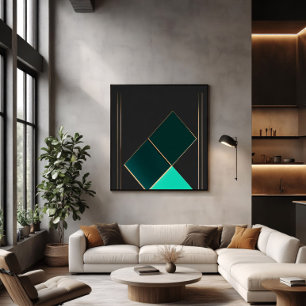 Emerald and Gold Minimalism Poster