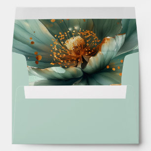 Emerald and Gold Minimalist Wedding Matching Envelope
