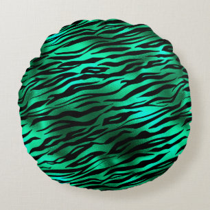 Emerald and Gold Safari Series Design 10 Round Cushion