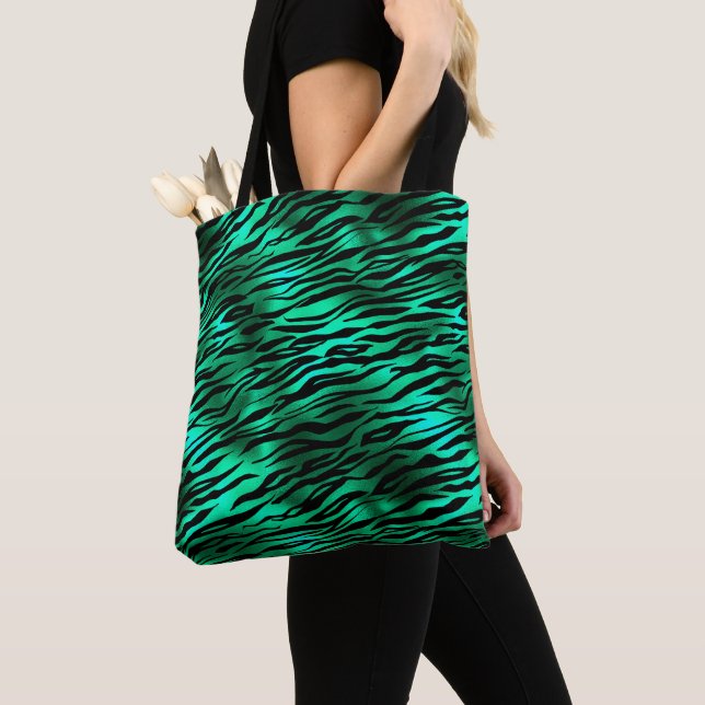 Emerald and Gold Safari Series Design 10 Tote Bag (Close Up)