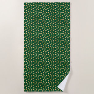 Emerald and Gold Safari Series Design 11 Beach Towel