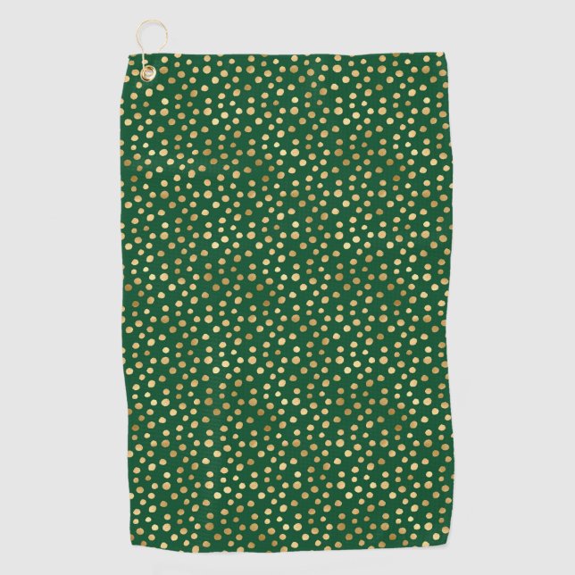 Emerald and Gold Safari Series Design 11 Golf Towel (Front)