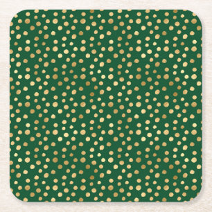 Emerald and Gold Safari Series Design 11 Square Paper Coaster
