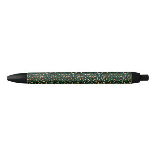 Emerald and Gold Safari Series Design 1 Black Ink Pen