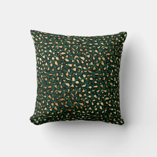 Emerald and Gold Safari Series Design 1 Cushion