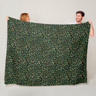 Emerald and Gold Safari Series Design 1 Fleece Blanket