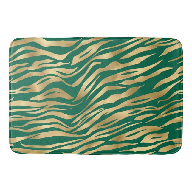 Emerald and Gold Safari Series Design 2 Bath Mat (Front)