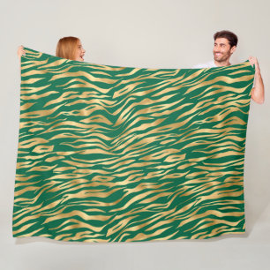 Emerald and Gold Safari Series Design 2 Fleece Blanket