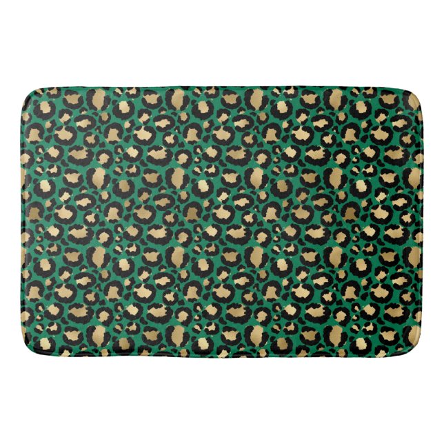 Emerald and Gold Safari Series Design 3 Bath Mat (Front)
