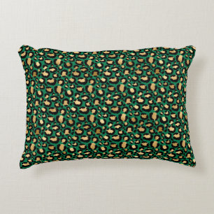 Emerald and Gold Safari Series Design 3 Decorative Cushion