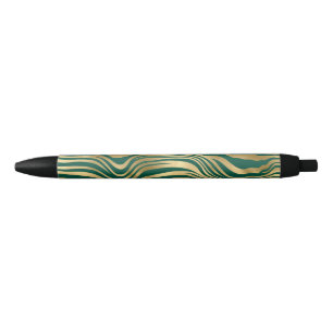 Emerald and Gold Safari Series Design 4 Black Ink Pen