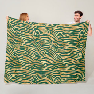 Emerald and Gold Safari Series Design 4 Fleece Blanket
