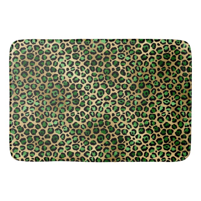Emerald and Gold Safari Series Design 8 Bath Mat (Front)