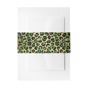 Emerald and Gold Safari Series Design 8 Invitation Belly Band