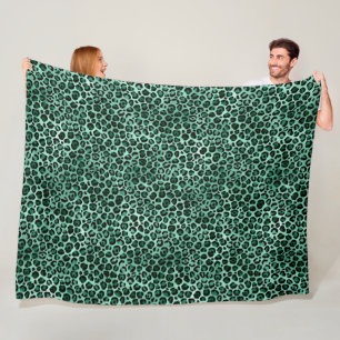 Emerald and Gold Safari Series Design 9 Fleece Blanket