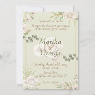 Emerald and Gold Wedding Invitation