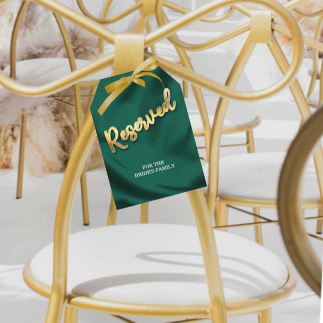 Emerald and Gold Wedding Reserved Seat Large Tag (Creator Uploaded)