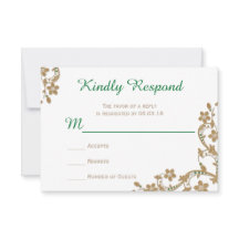 Emerald and Gold Wedding RSVP