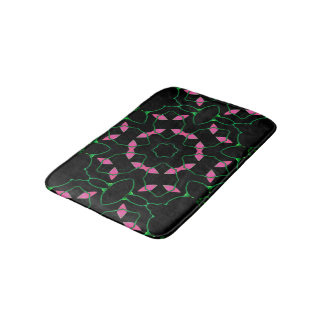 Emerald and Pink Kaleidoscope Bath Mat