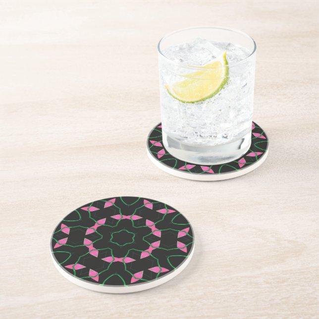 Emerald and Pink Kaleidoscope Coaster (Side)