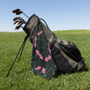 Emerald and Pink Kaleidoscope Golf Towel