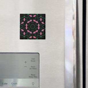 Emerald and Pink Kaleidoscope Magnet