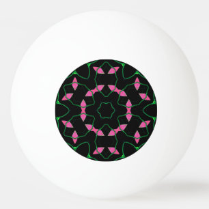 Emerald and Pink Kaleidoscope  Ping Pong Ball