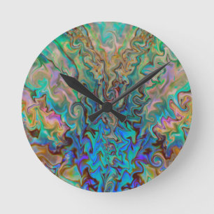 Emerald and Pink Round Clock