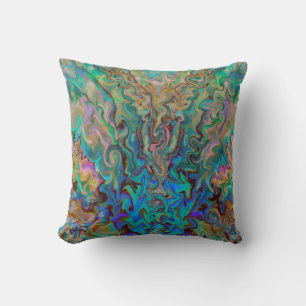 Emerald and Pink Throw Pillow