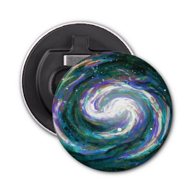 Emerald and Purple Galaxy Bottle Opener (Front)