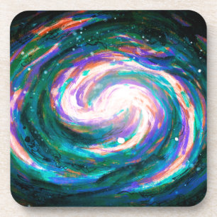 Emerald and Purple Galaxy Coaster