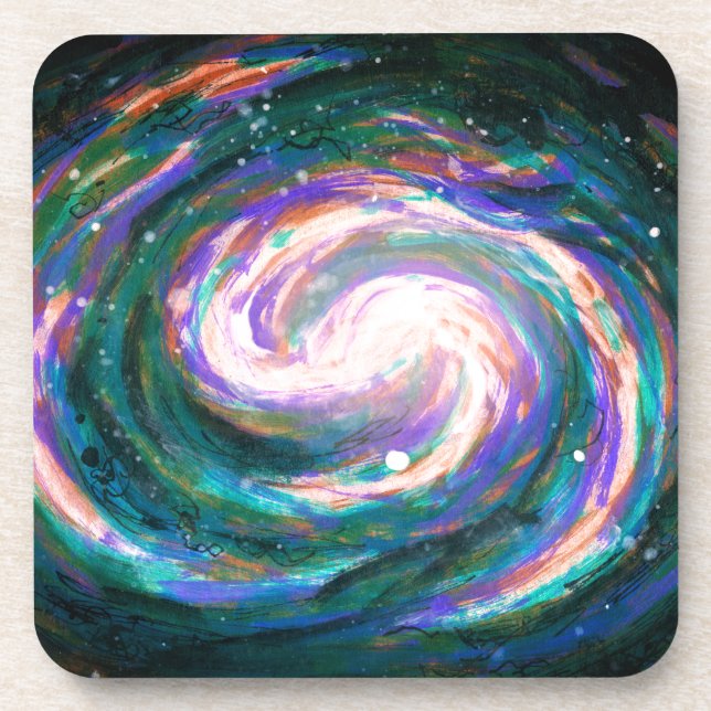 Emerald and Purple Galaxy Coaster (Front)