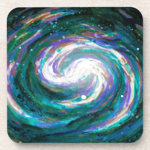 Emerald and Purple Galaxy Coaster